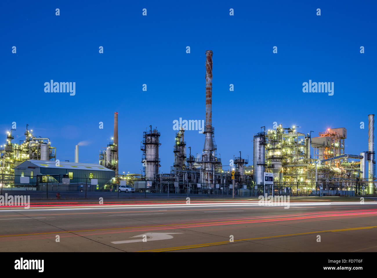 Suncor oil refinery, Mississauga, Canada at dusk Stock Photo Alamy