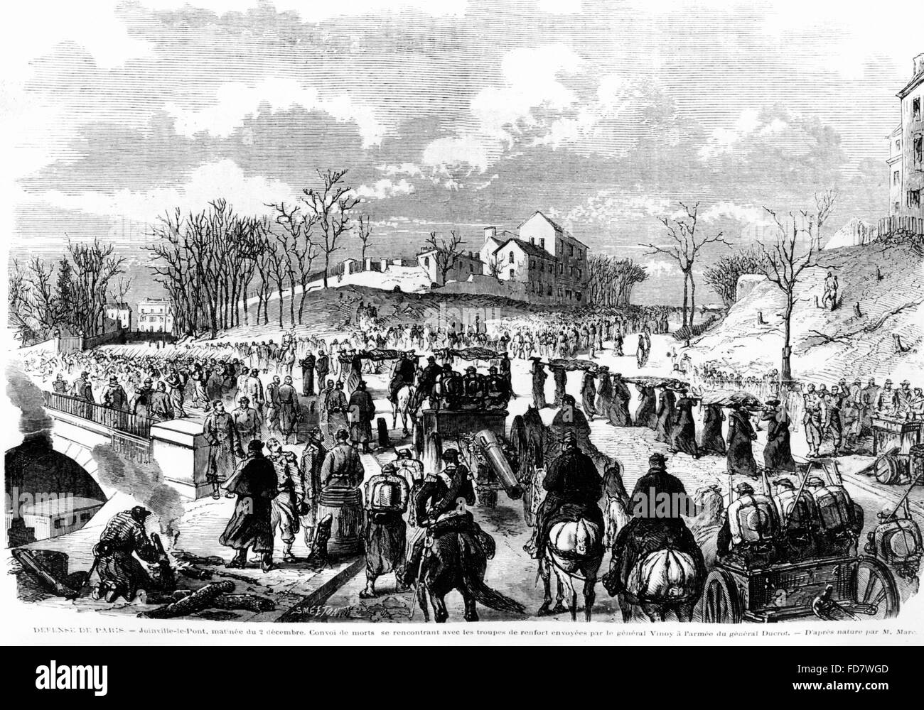 Street scene in the besieged Paris, 02.12.1870 Stock Photo