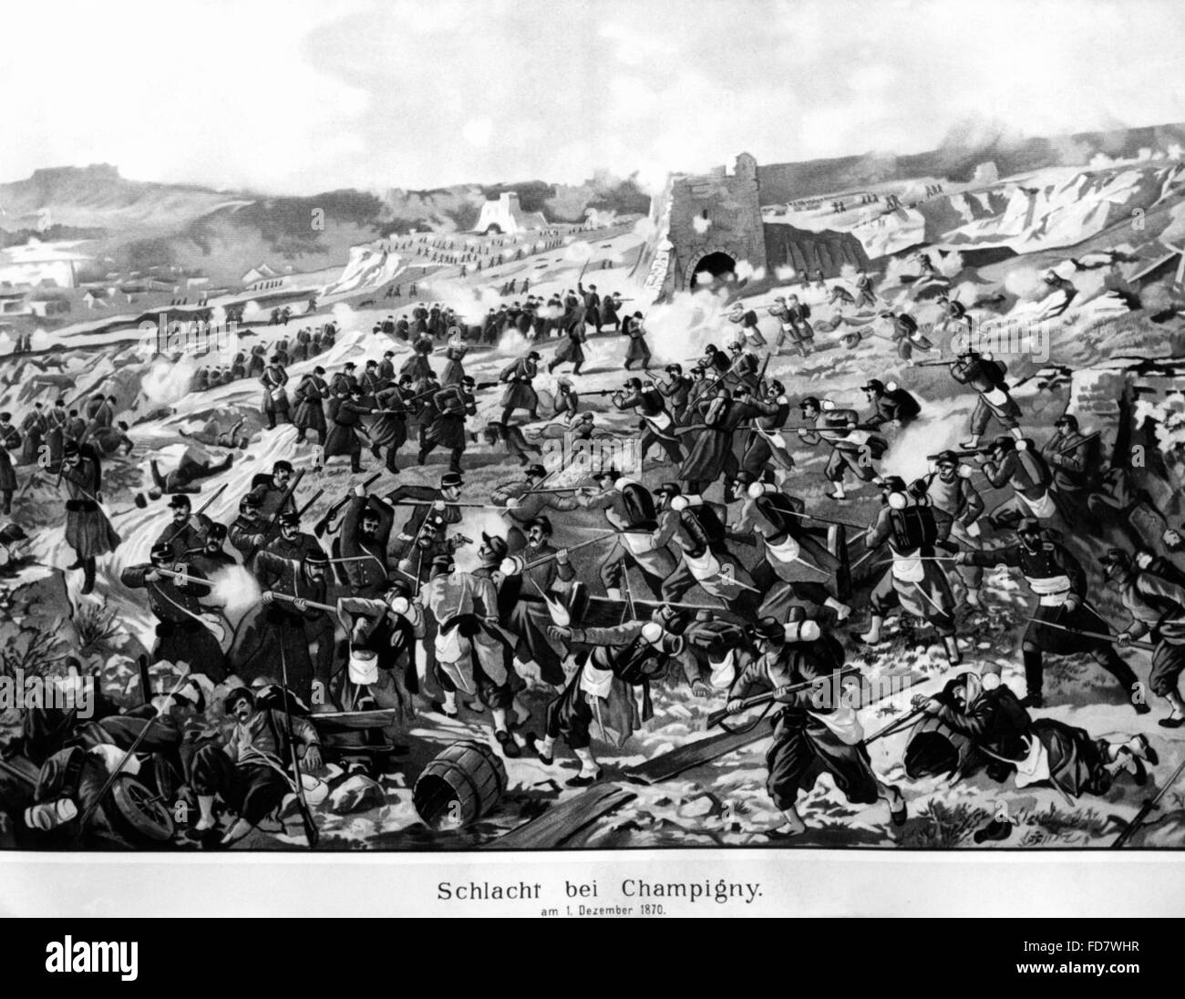 Battle of Champigny in the Franco-German War, 01.12.1870 Stock Photo