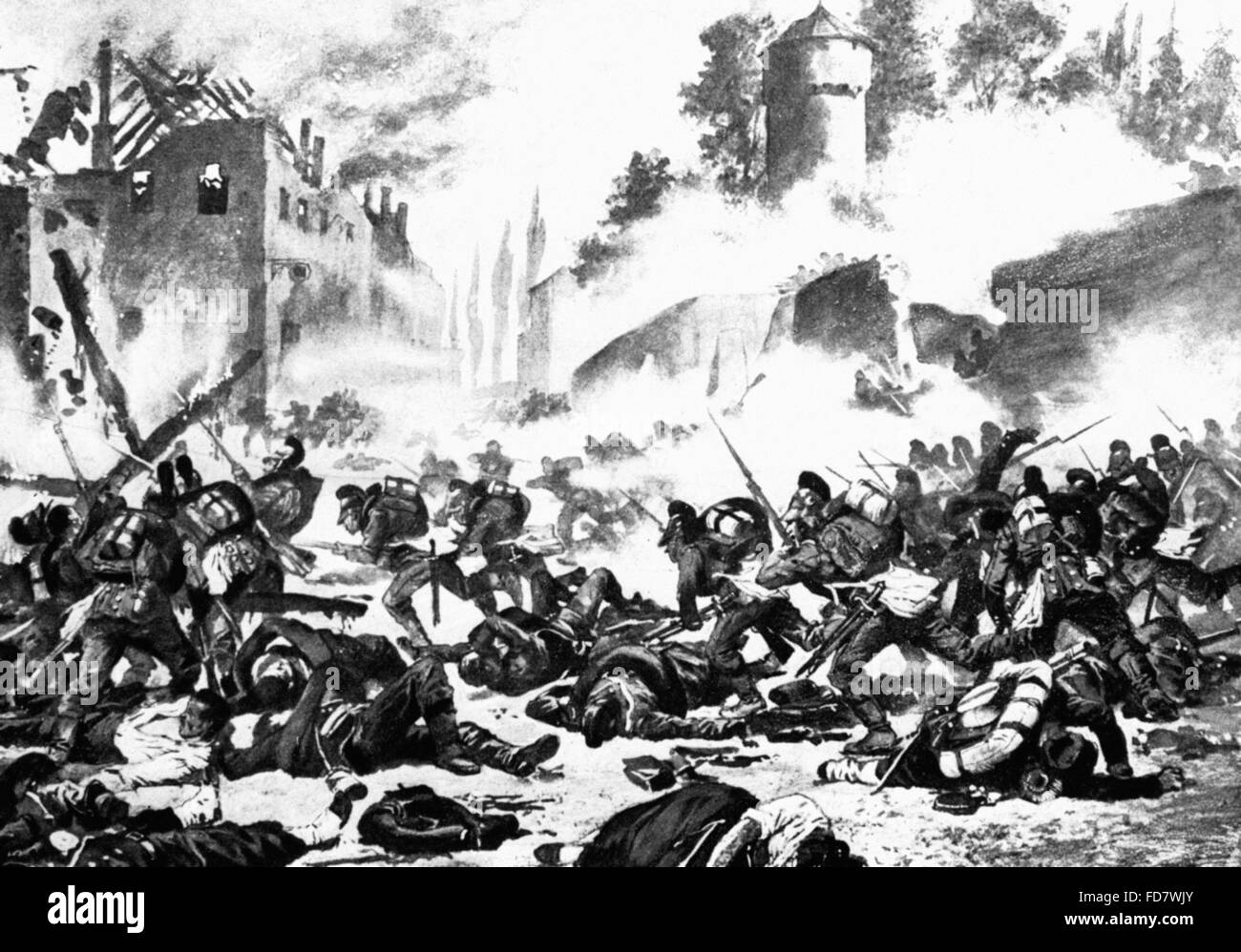 Battle during the Franco-German War, 01/09/1870 Stock Photo