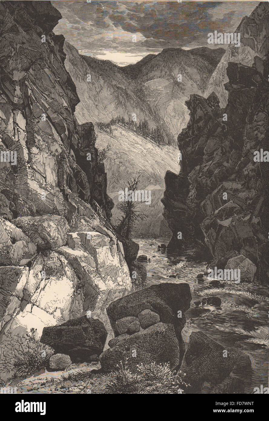UTAH: Devil's gate, Weber Canyon, antique print 1874 Stock Photo