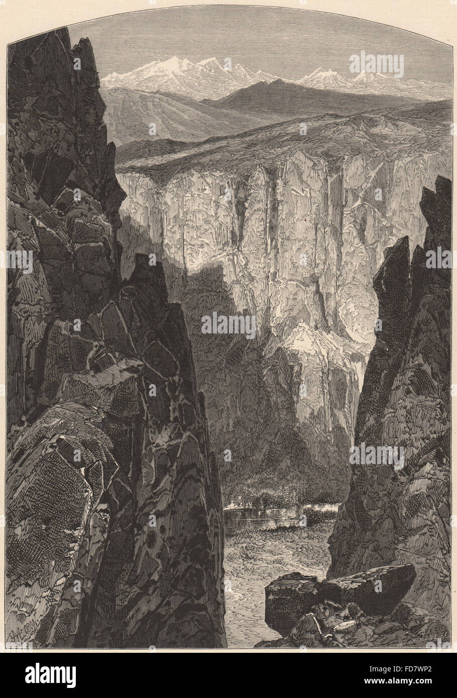 NEVADA: Palisade Canyon, antique print 1874 Stock Photo
