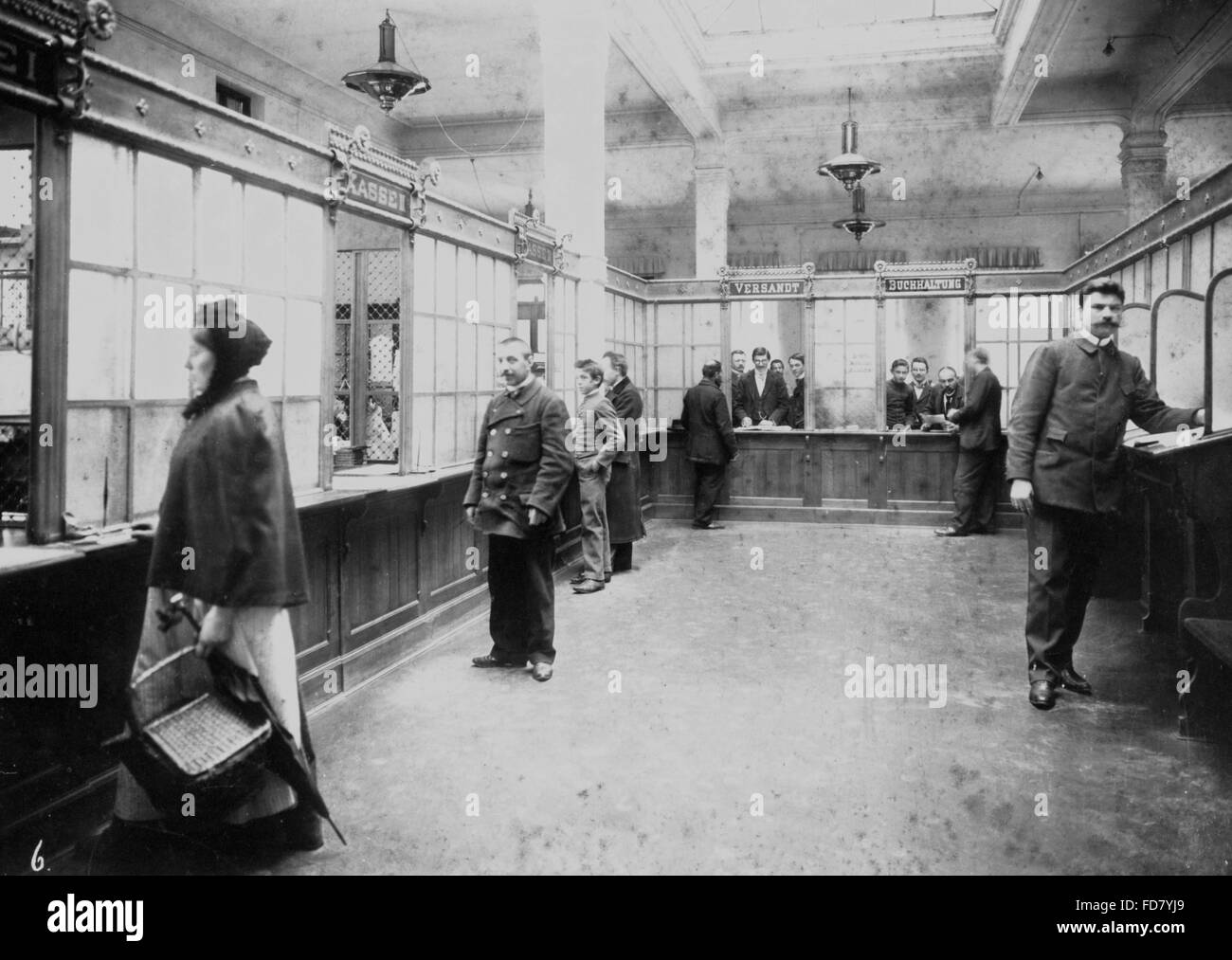 Service counter area at the former office building of the Loewenbraeu ...