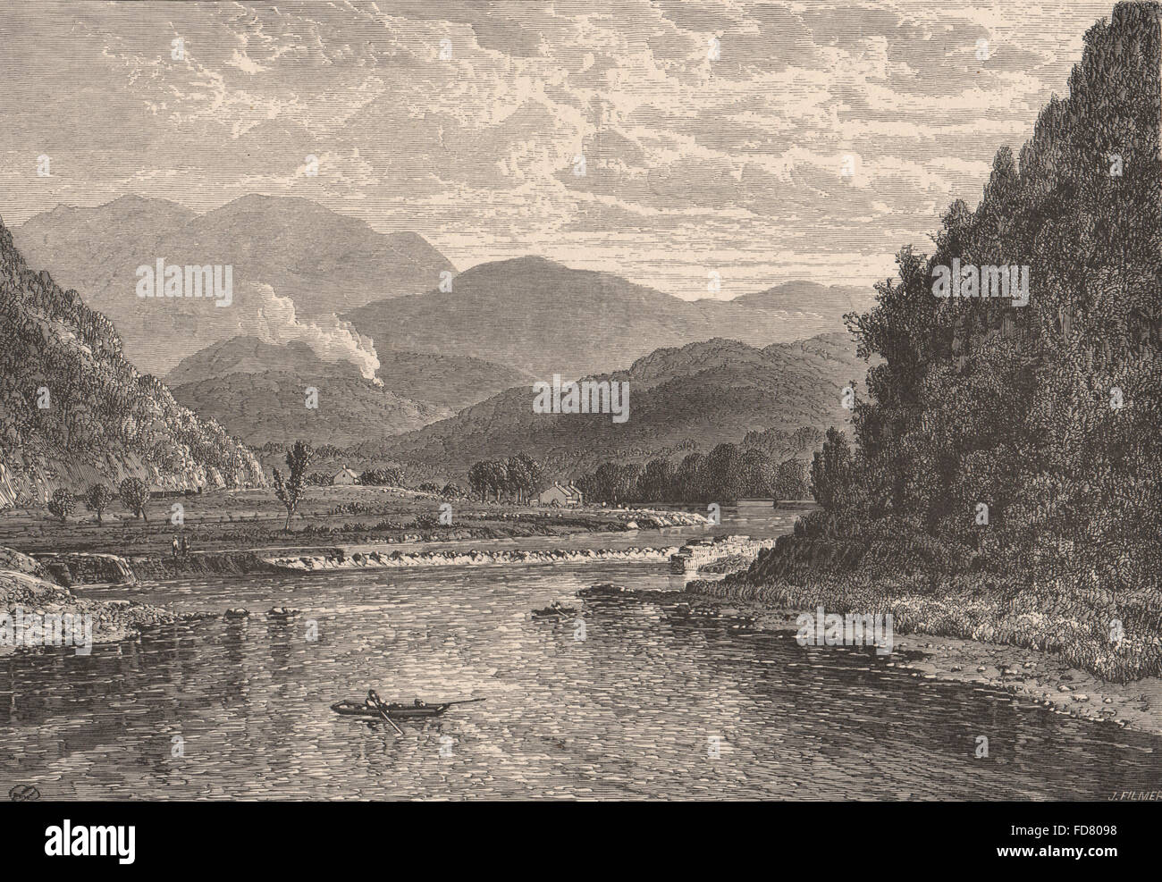 PENNSYLVANIA: Nanticoke Dam. Susquehanna, antique print 1874 Stock Photo