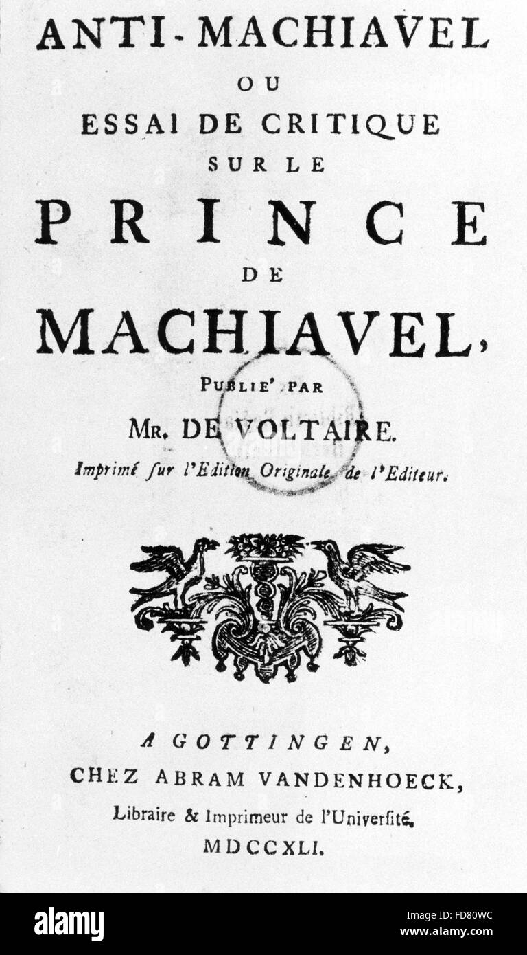 Anti-Machiavel by Frederick II the Great Stock Photo