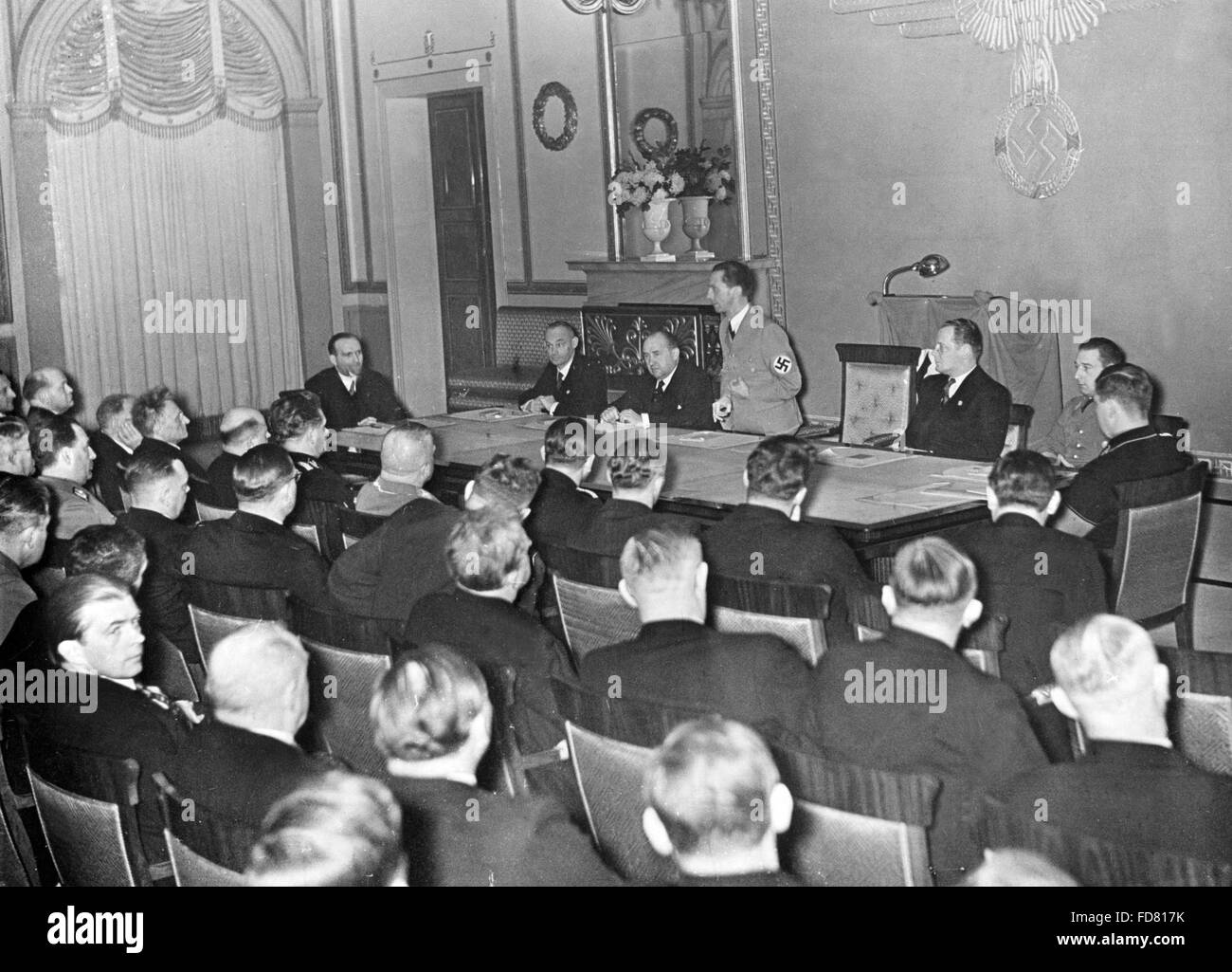 Josef Goebbels at the meeting of the Reich Cultural Senate in Berlin, 1936 Stock Photo