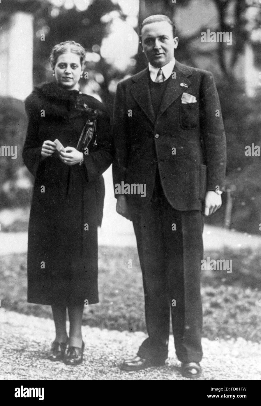 Mario Badoglio and Juliana Rota, 1937 Stock Photo