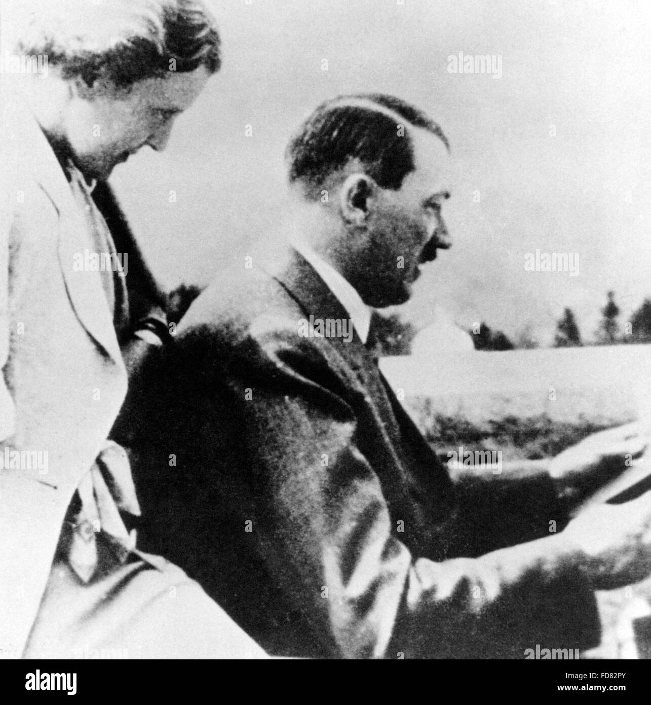 Adolf Hitler and Eva Braun, undated picture Stock Photo