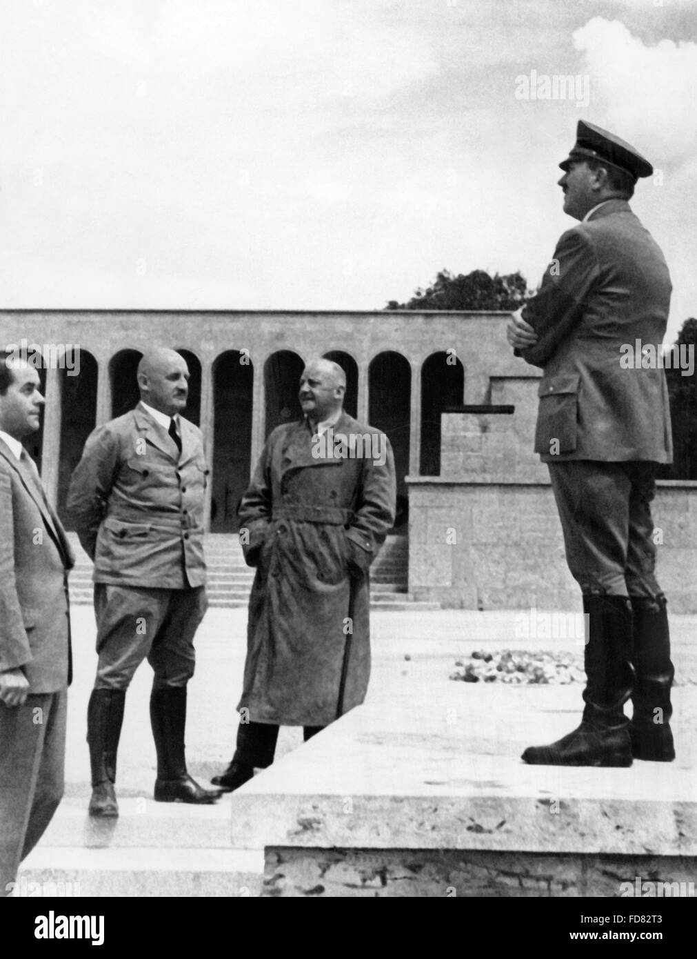 Adolf Hitler inspects the rally grounds in Nuremberg, 1936 Stock Photo