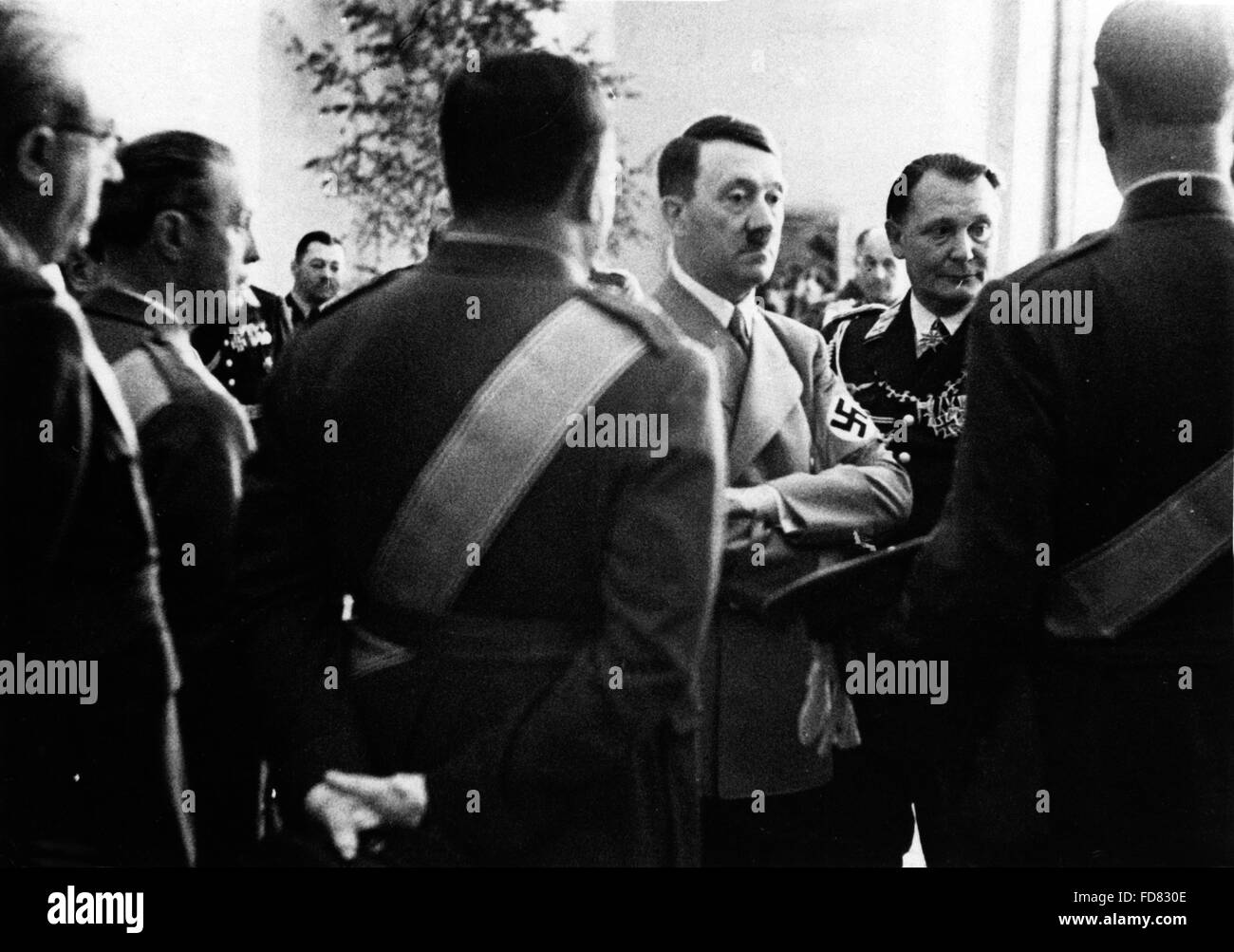 Adolf Hitler with Italian and Spanish officers, 1939 Stock Photo