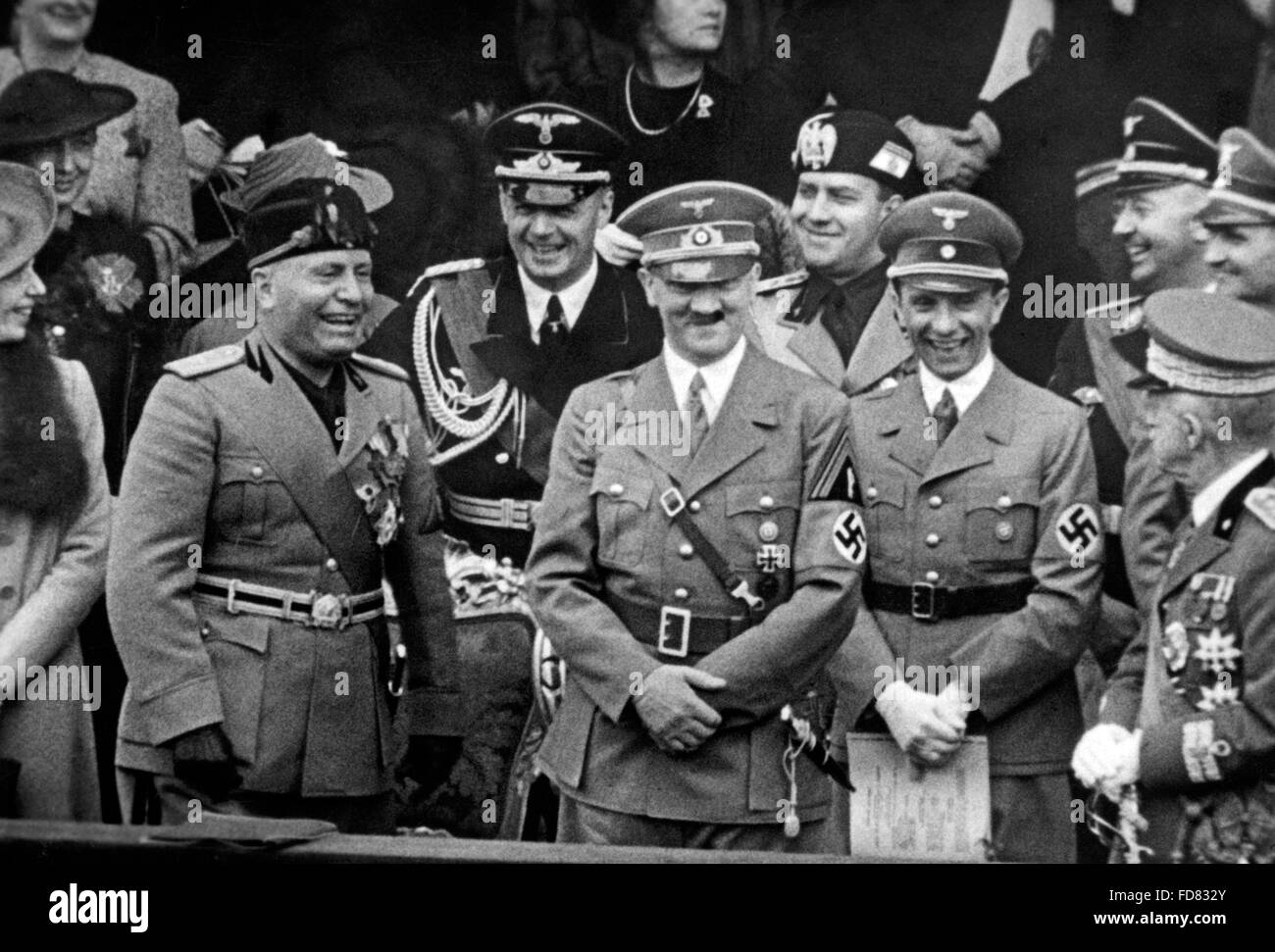 Adolf Hitler and Benito Mussolini, 1938 Stock Photo