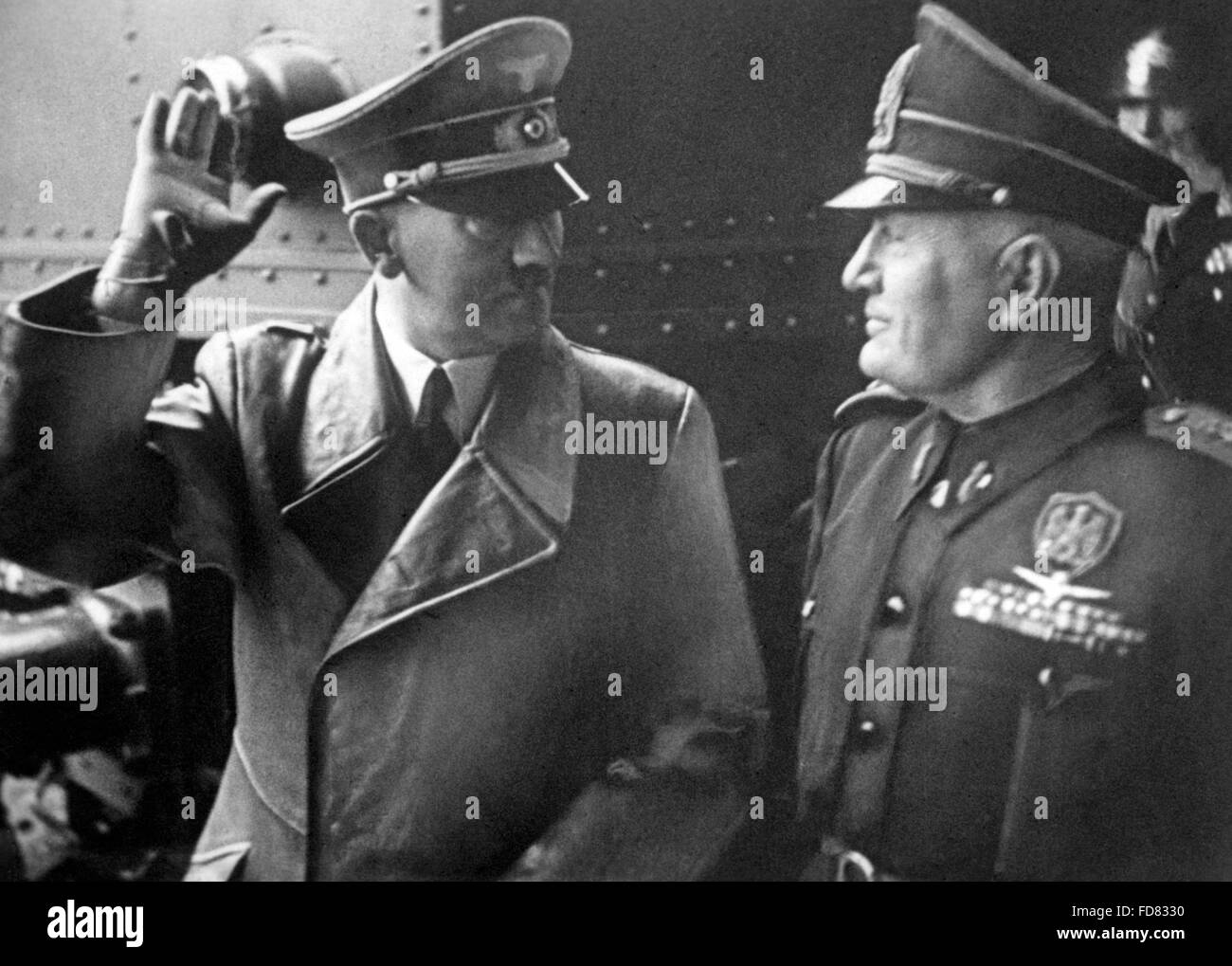 Adolf Hitler and Benito Mussolini in Florenz, 1938 Stock Photo