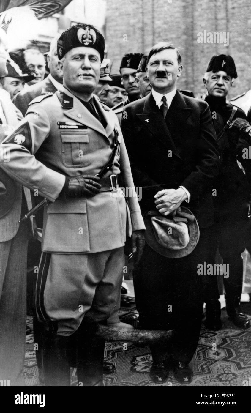 Benito Mussolini and Adolf Hitler in Venice, 1934 Stock Photo