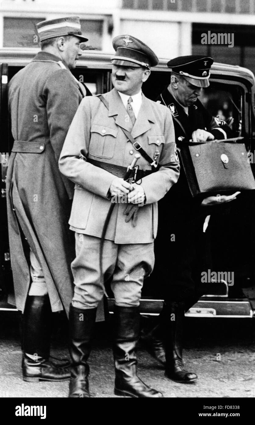 Adolf Hitler with a dog whip, 1924 Stock Photo