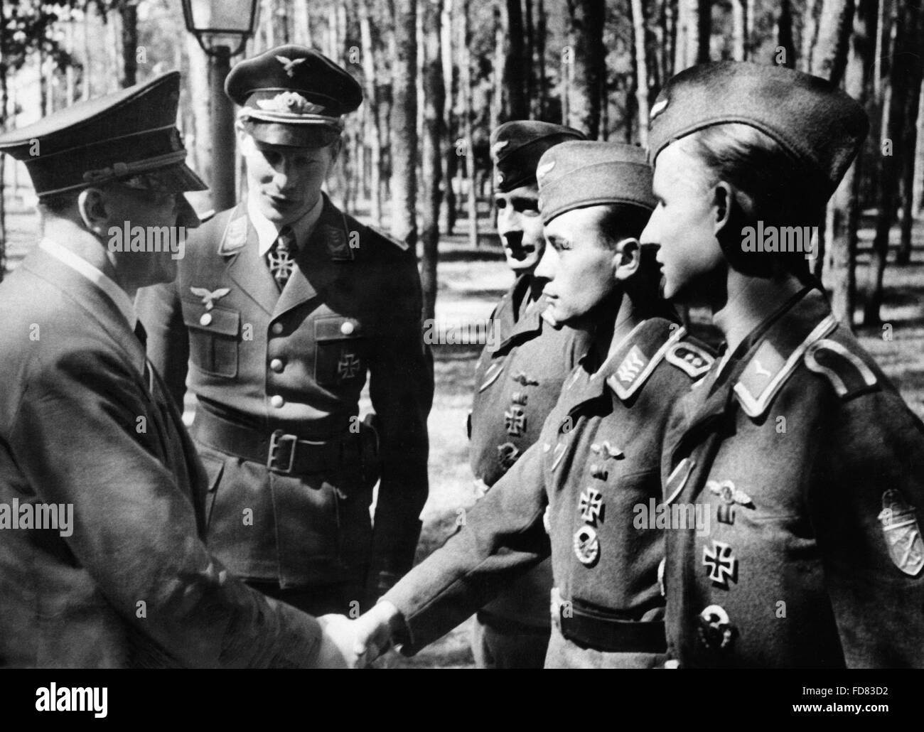 Adolf Hitler awards airforce officers, 1942 Stock Photo