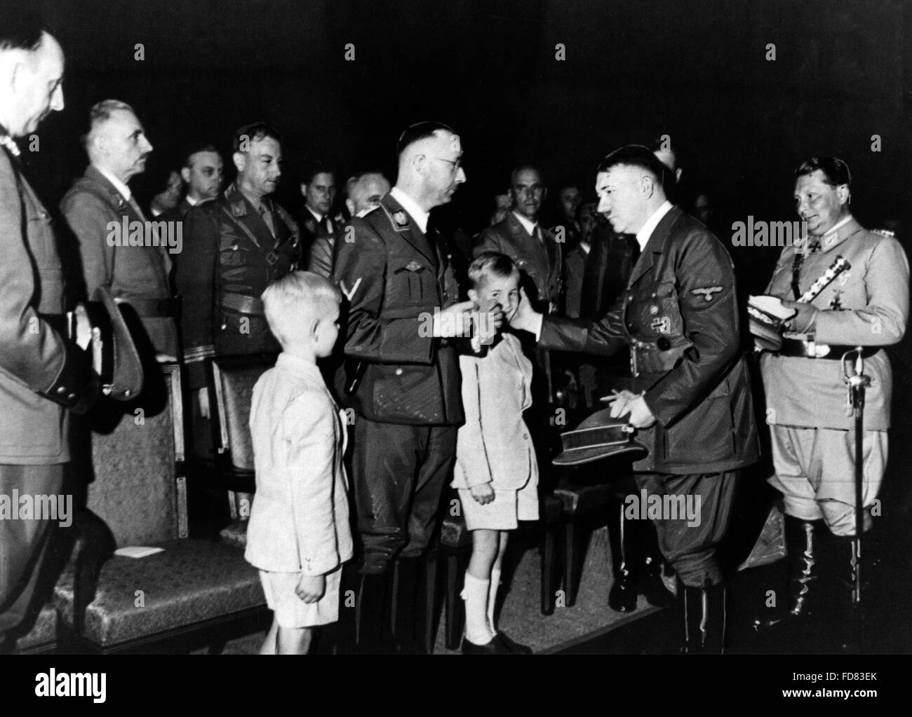 Adolf Hitler at the state funeral of Reinhard Heydrich, 1942 Stock Photo