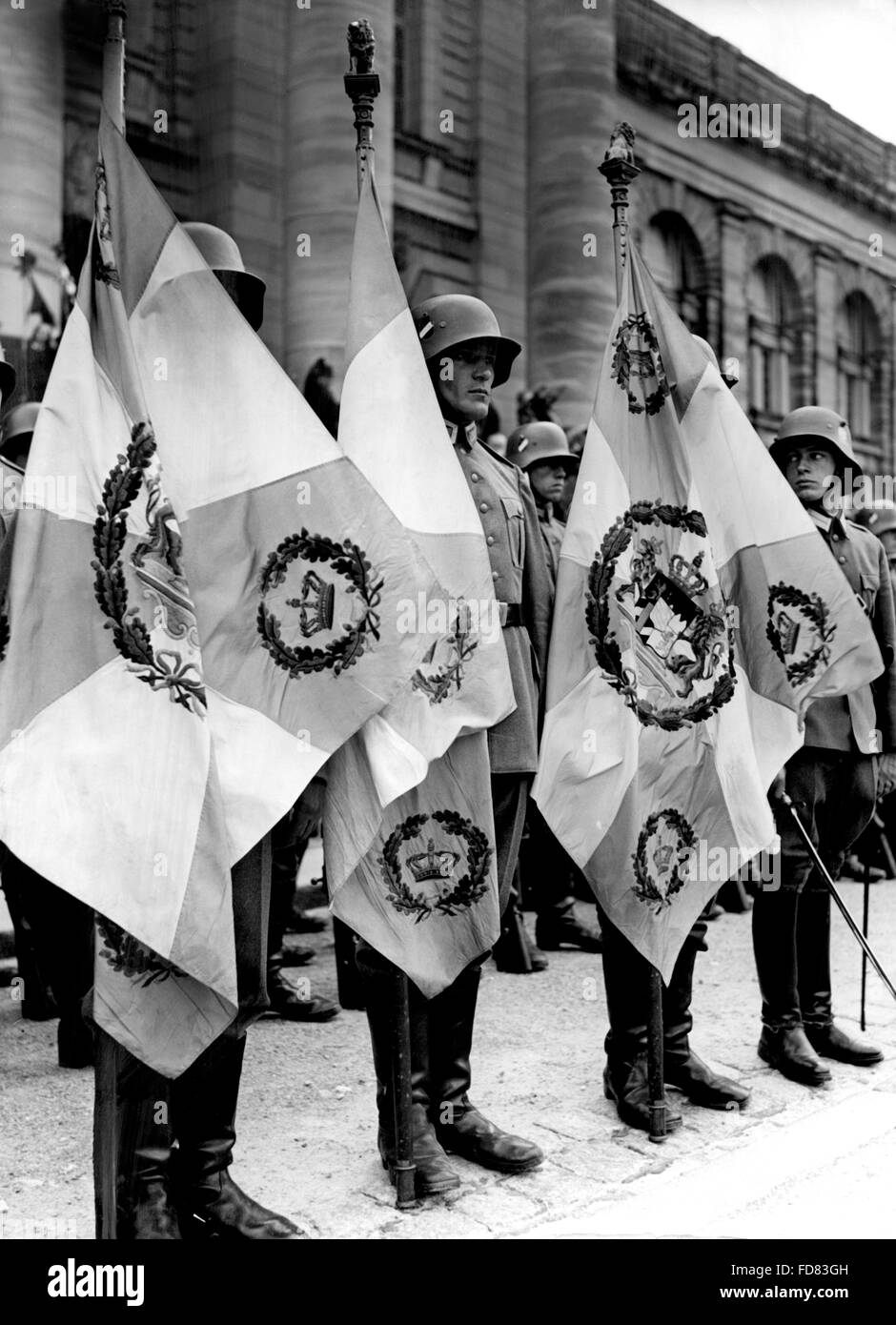 Celebration of Hitler´s regiment during WW I., 1934 Stock Photo