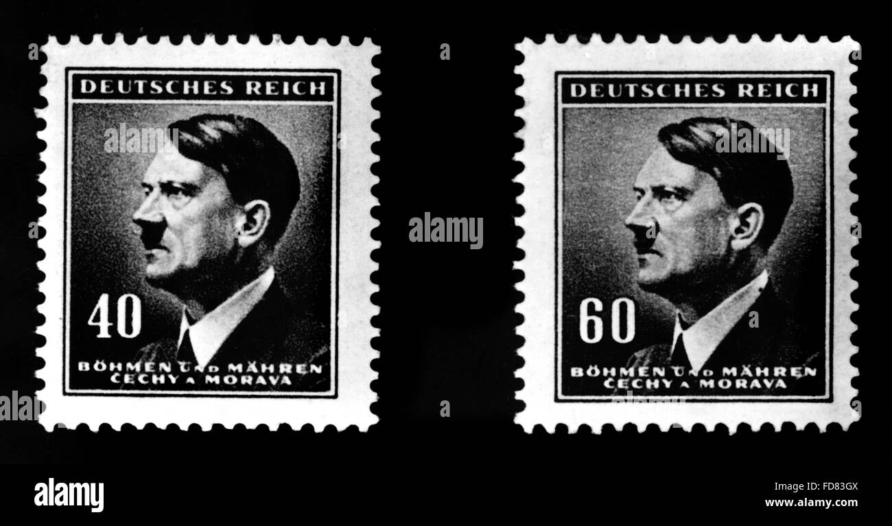 Postage stamp with Adolf Hitler, 1941 Stock Photo