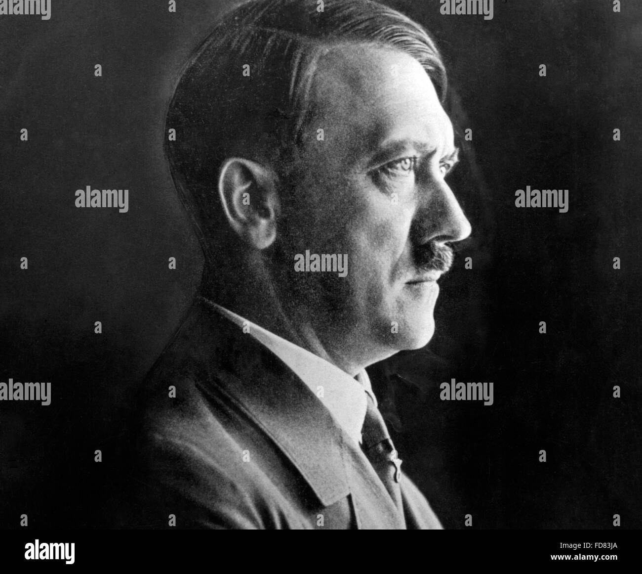 Profile portrait of Adolf Hitler, 1938 Stock Photo