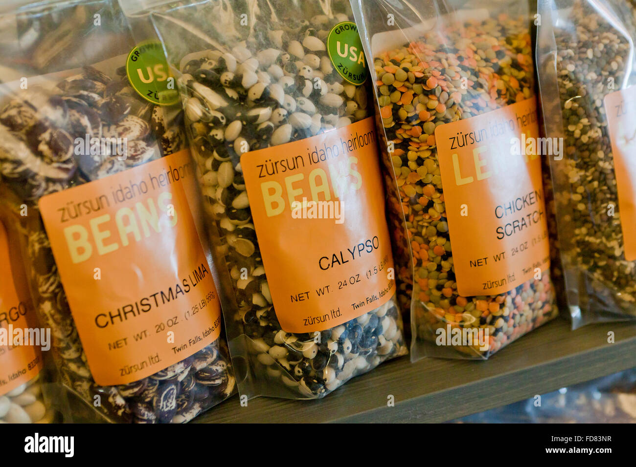 Beans and Lentils in bags - USA Stock Photo