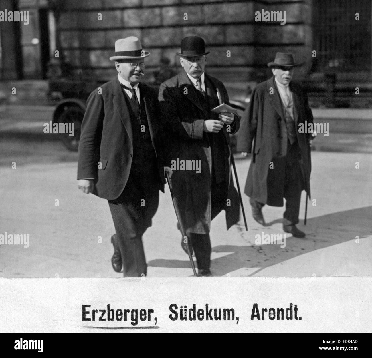 Matthias Erzberger, Albert Südekum and Arendt, 1918 Stock Photo