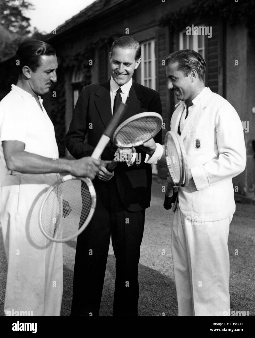 Gottfried von Cramm, del Castillo and Zappa, 1936 Stock Photo