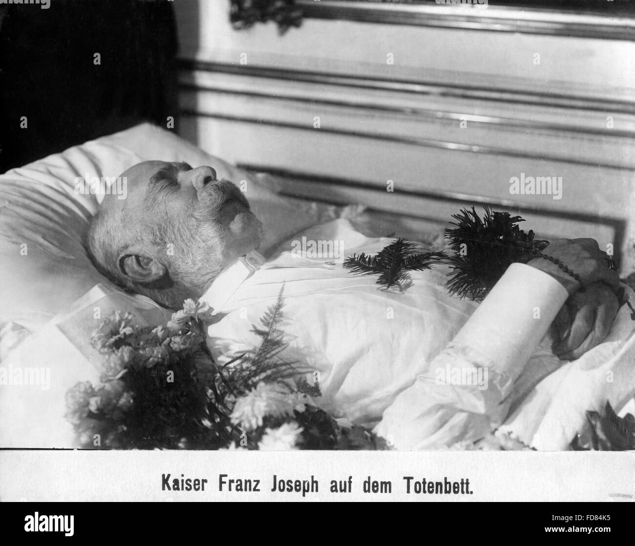 Franz Joseph I after his death, 1916 Stock Photo