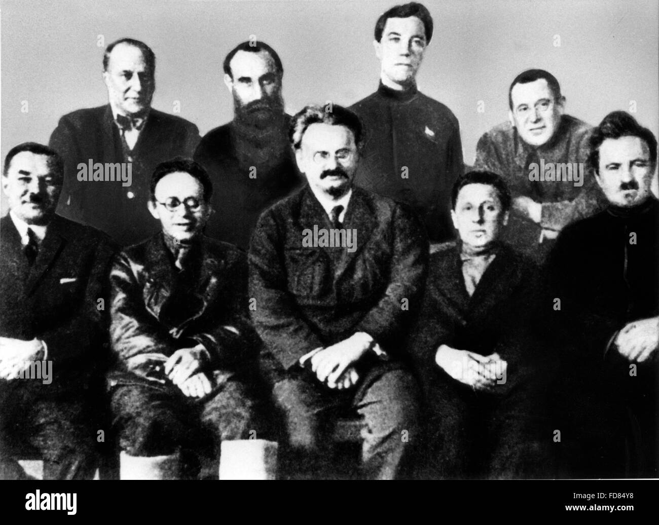Karl Radek with other communists, 1928 Stock Photo
