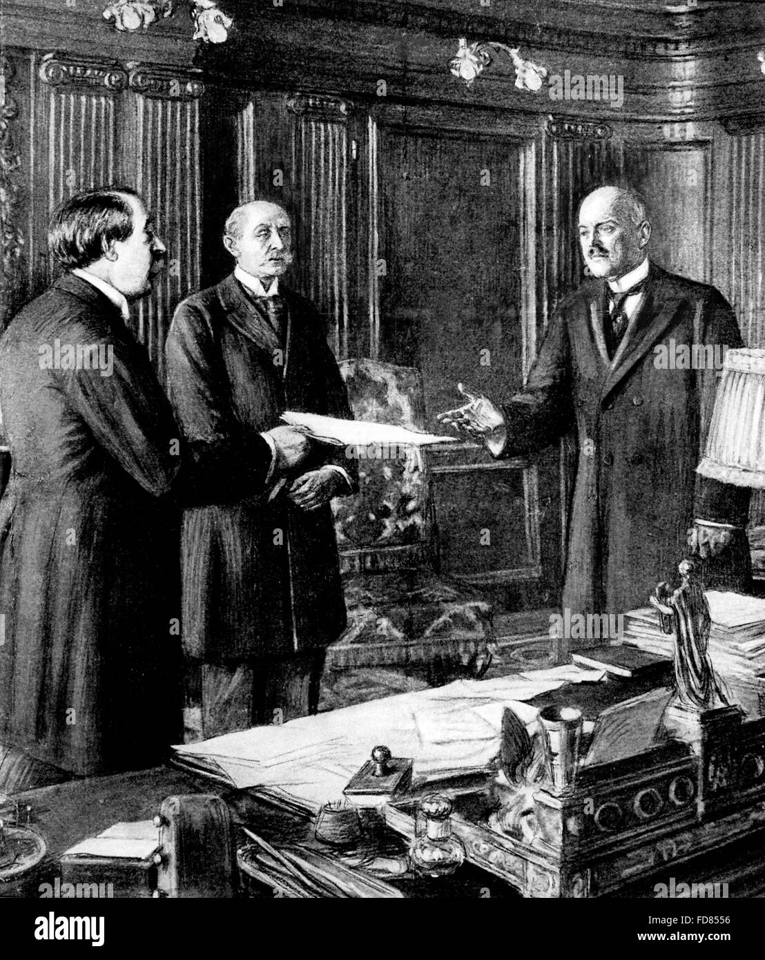 Aristide Briand rejects the peace offer from Willson, 1917 Stock Photo
