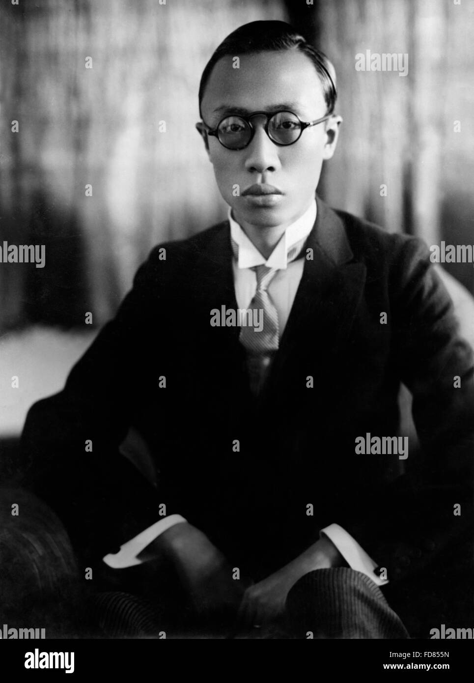 Portrait of Henry Pu Yi, 1938 Stock Photo