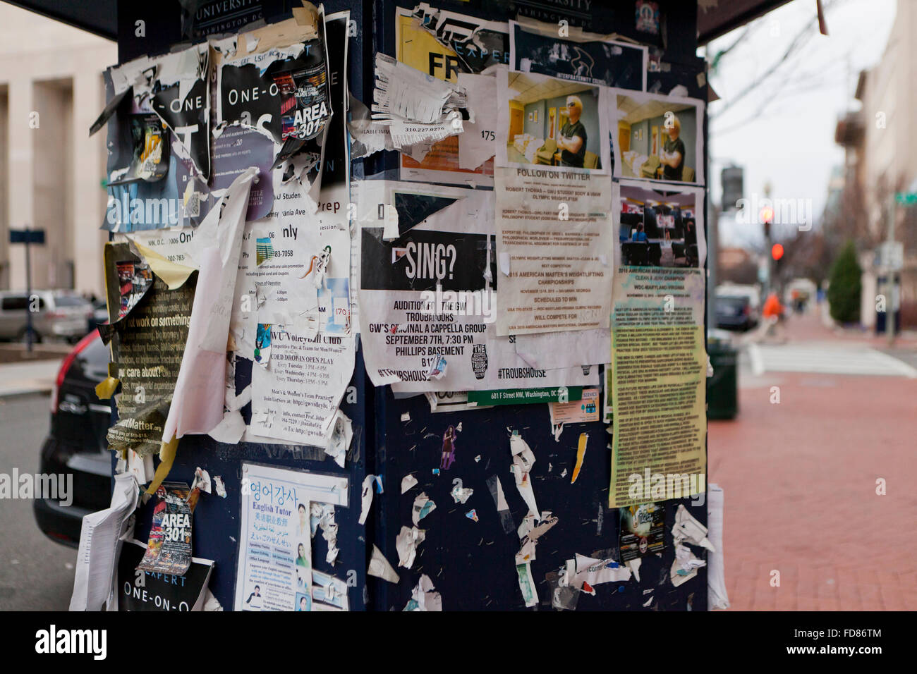Public bulletin board at Washington University Washington, DC