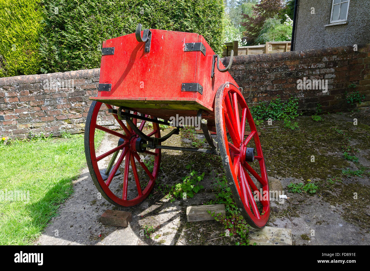 Fire cart, Ashby St Ledgers, Northamptonshire, England Stock Photo