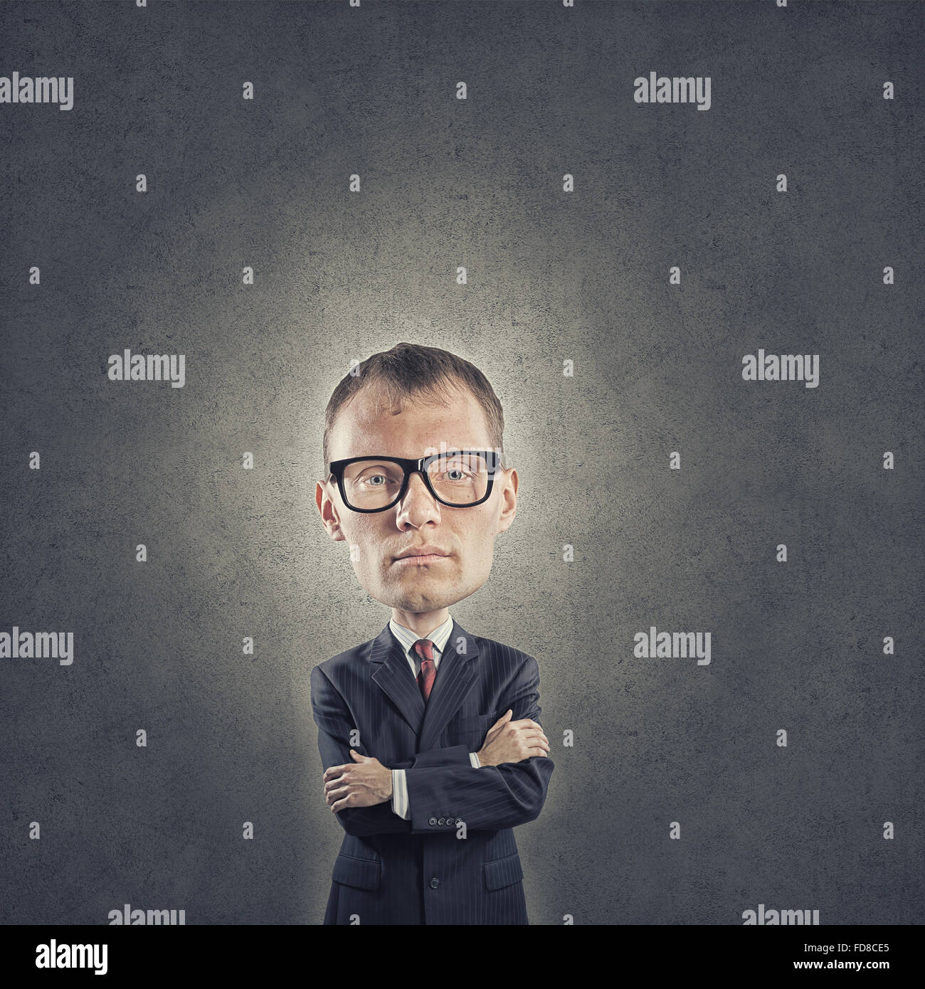 Young funny man in glasses with big head Stock Photo Alamy