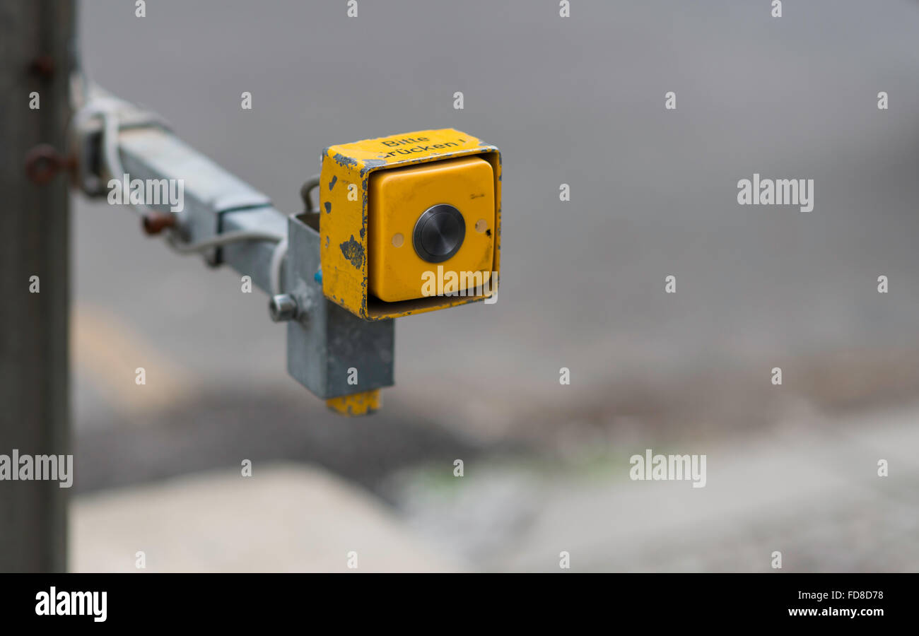 Yellow Push Button Stock Photo Alamy