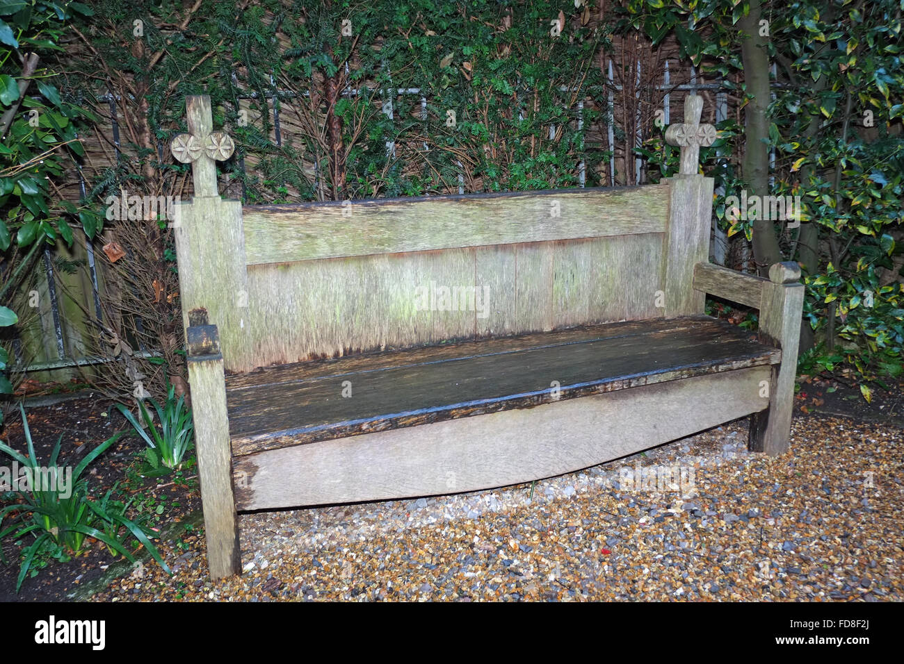 Victorian bench in public garden Stock Photo