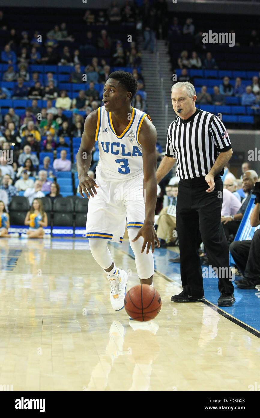Los Angeles, CA, USA. 28th Jan, 2016. Aaron Holiday dribbling the ball