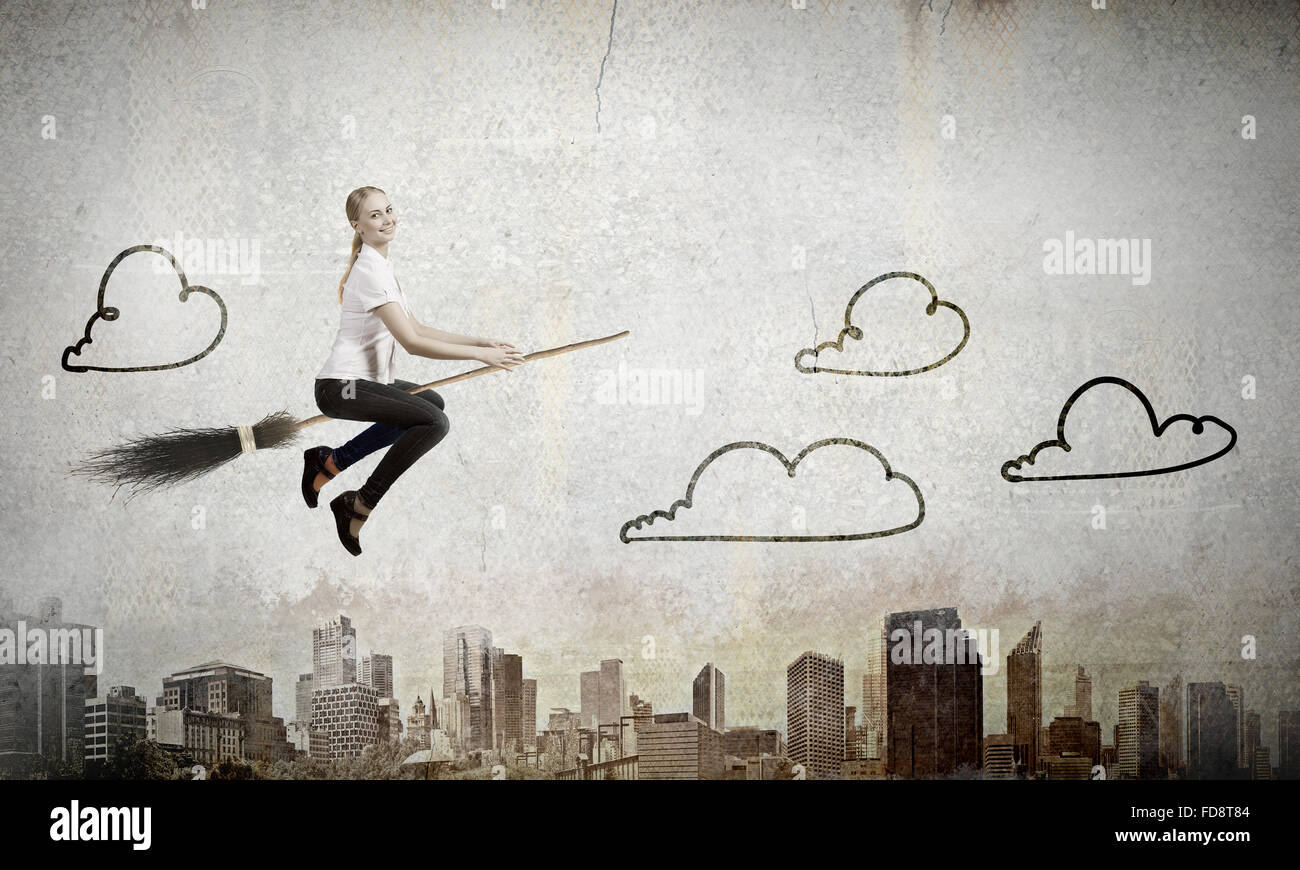 Artistic Can You Dash On A Broom Of Flying Abstract Concept Artistic Can You Dash On A Broom Of Flying Abstract Concept
