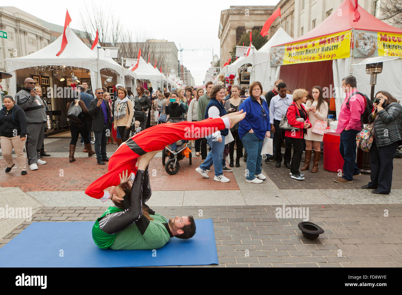 Street acrobatics performers - Washington, DC USA Stock Photo