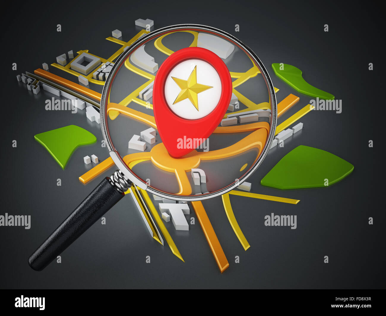 Magnifying glass map hi-res stock photography and images - Alamy