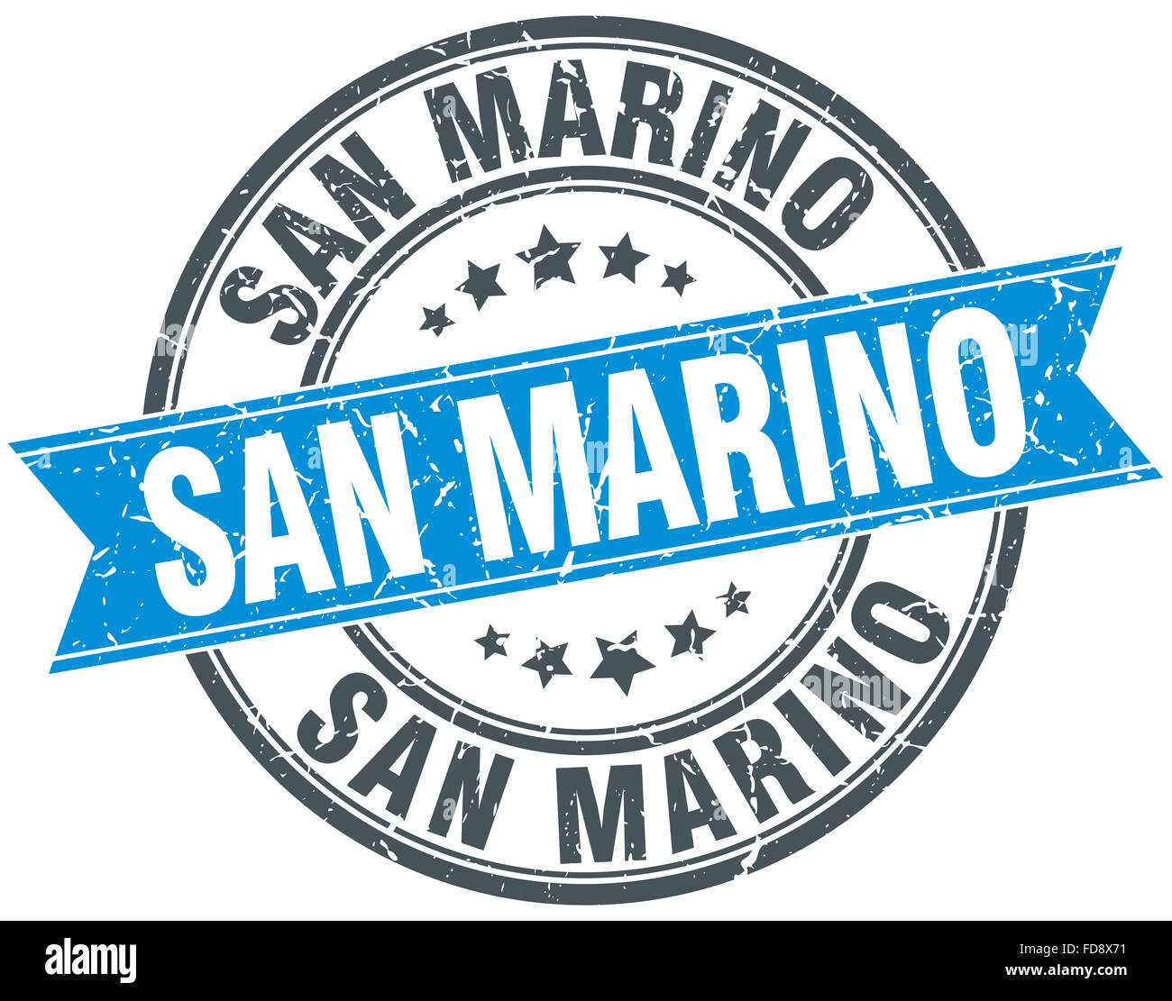 San Marino blue round grunge vintage ribbon stamp Stock Photo - Alamy