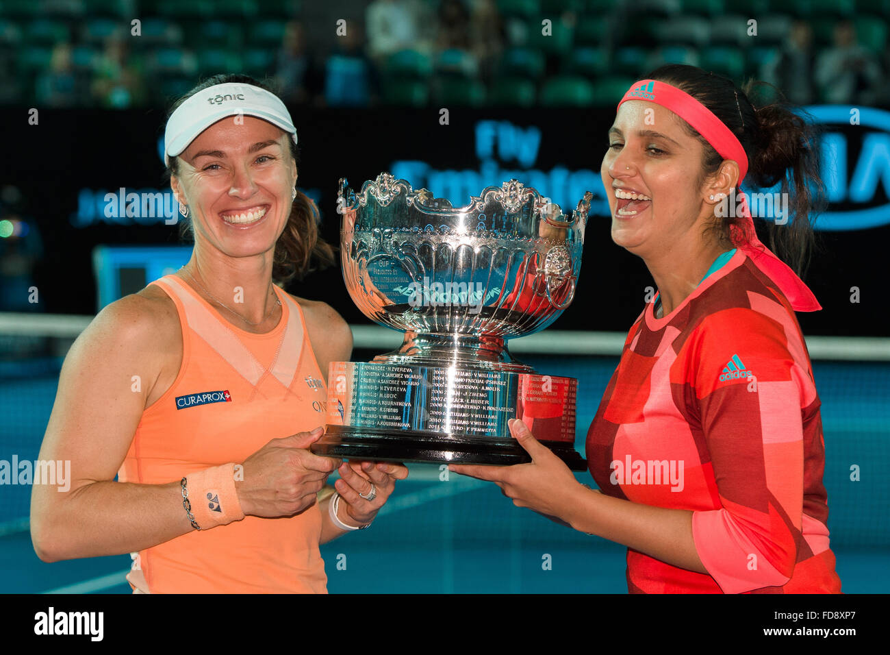 Melbourne, Australia. 29th Jan, 2016. The winners of the Ladies Stock Photo  - Alamy