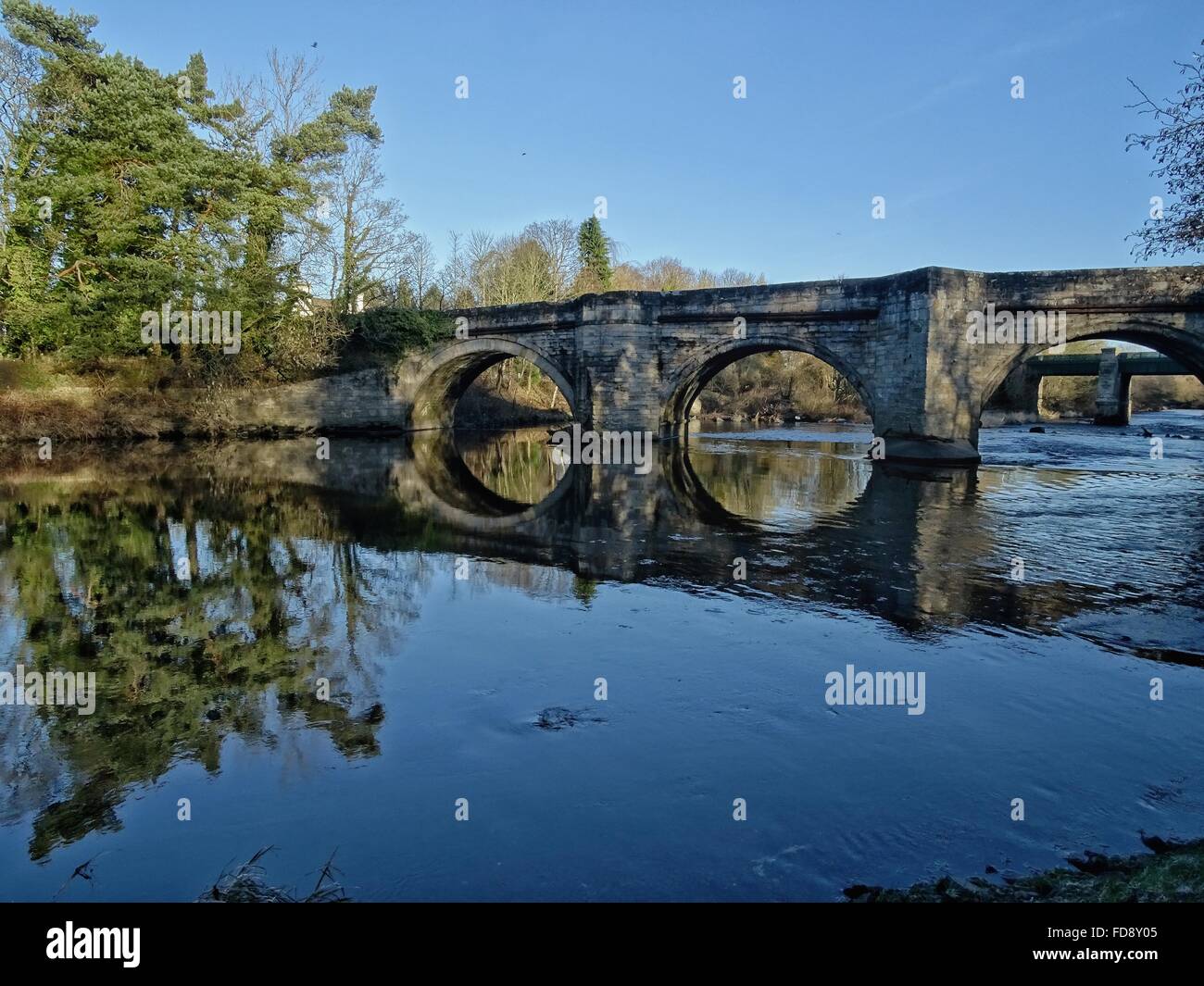 Arch Bridge Over River Stock Photo - Alamy