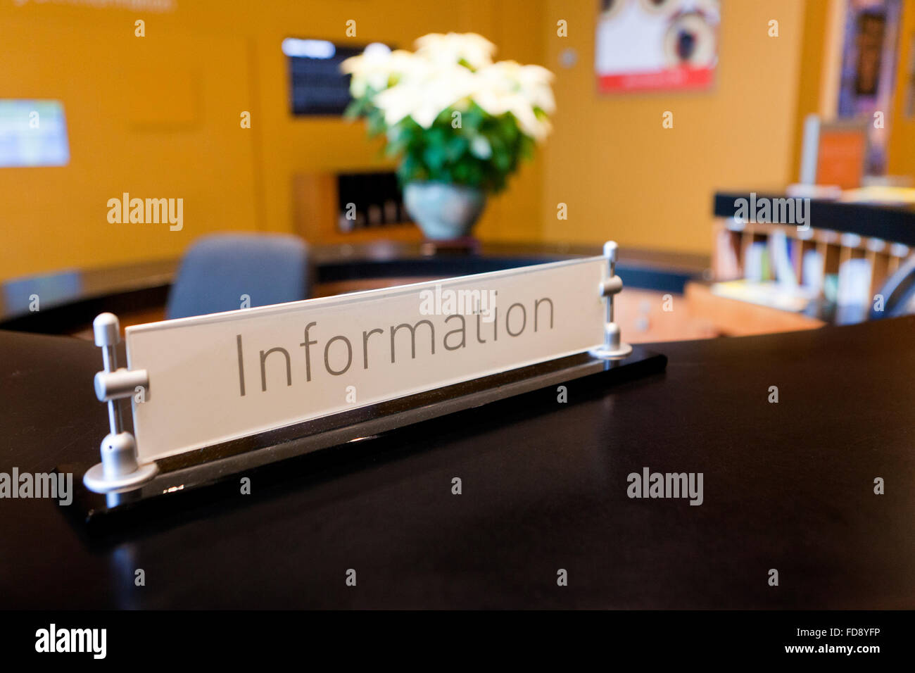 Information desk plate USA Stock Photo Alamy