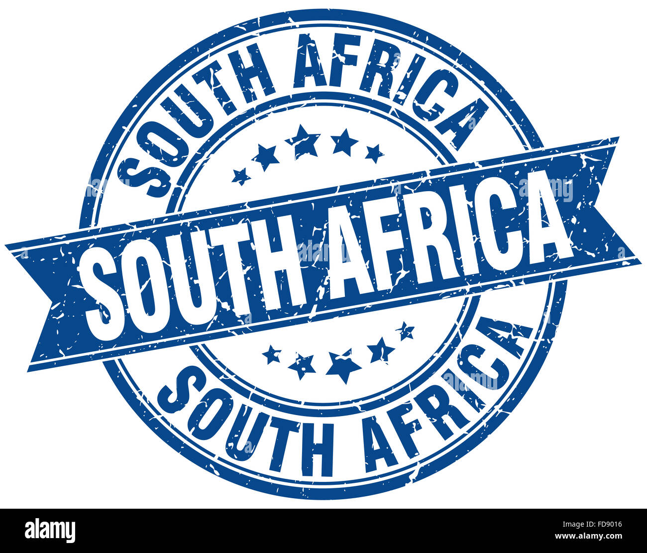 South Africa blue round grunge vintage ribbon stamp Stock Photo - Alamy