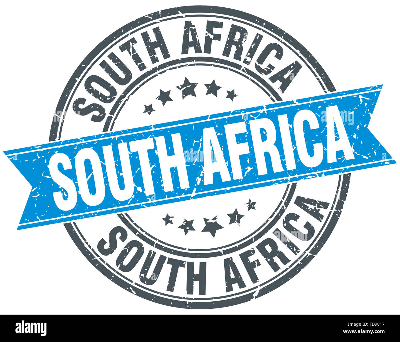 South Africa blue round grunge vintage ribbon stamp Stock Photo - Alamy