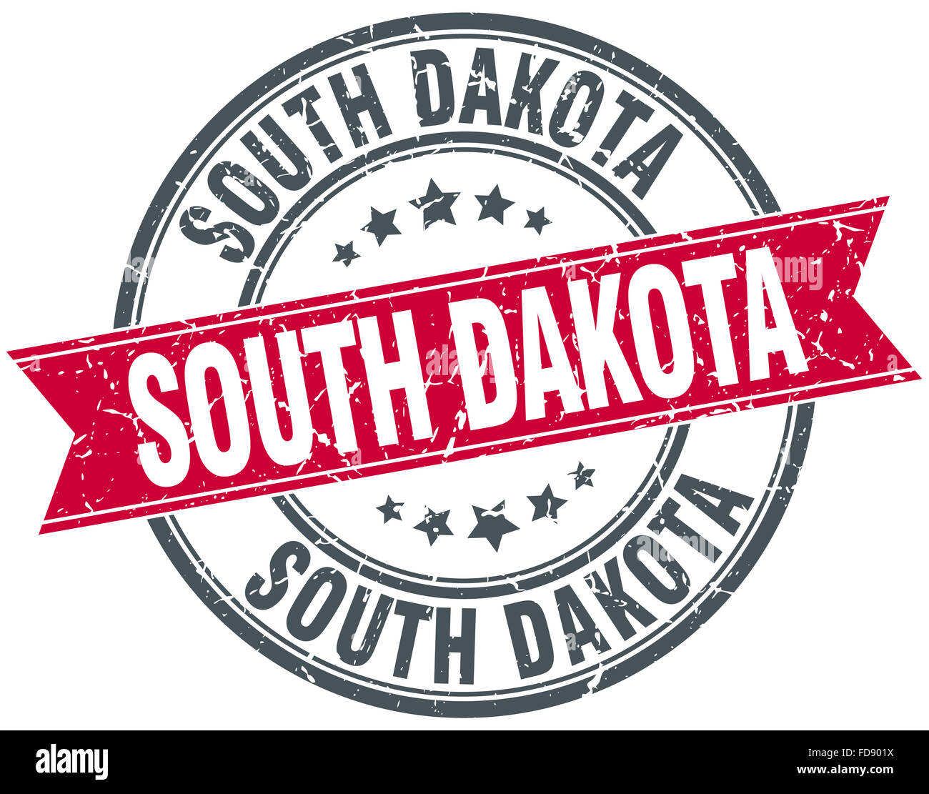South Dakota red round grunge vintage ribbon stamp Stock Photo - Alamy