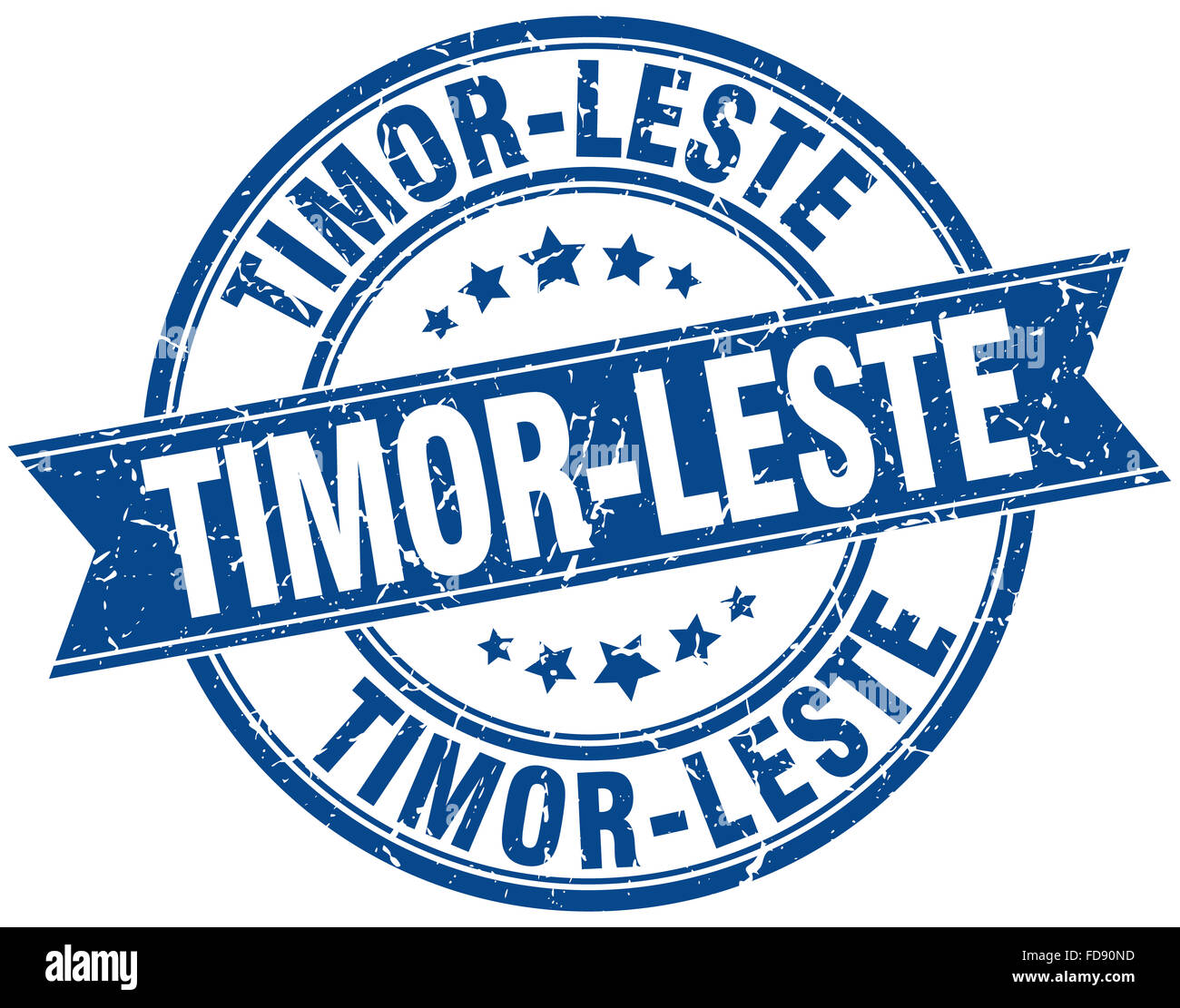 Timor-Leste blue round grunge vintage ribbon stamp Stock Photo - Alamy
