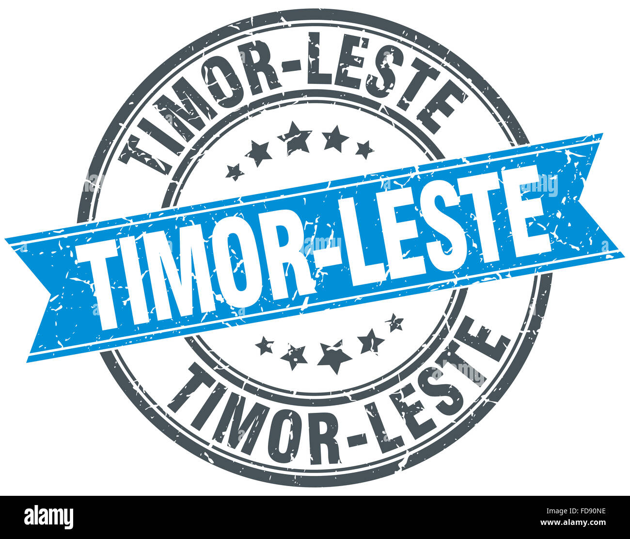 Timor-Leste blue round grunge vintage ribbon stamp Stock Photo - Alamy