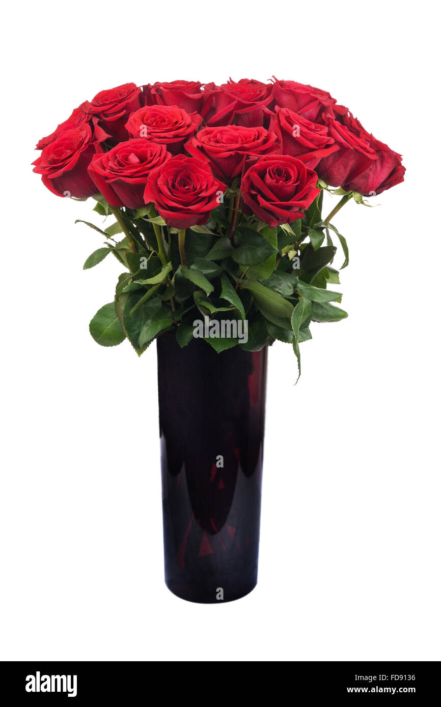 Flowers bouquet from red roses isolated on white background Stock Photo ...