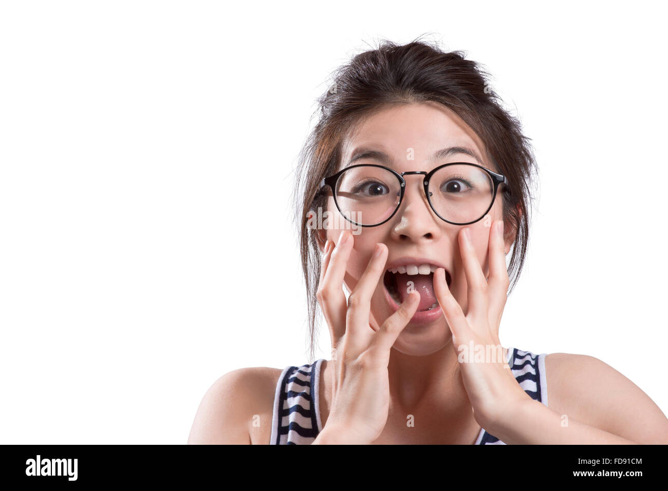 Woman in awe expression hi-res stock photography and images - Alamy